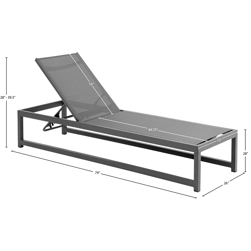 Meridian Furniture Maldives Cream Water Resisting Patio Adjustable Chaise