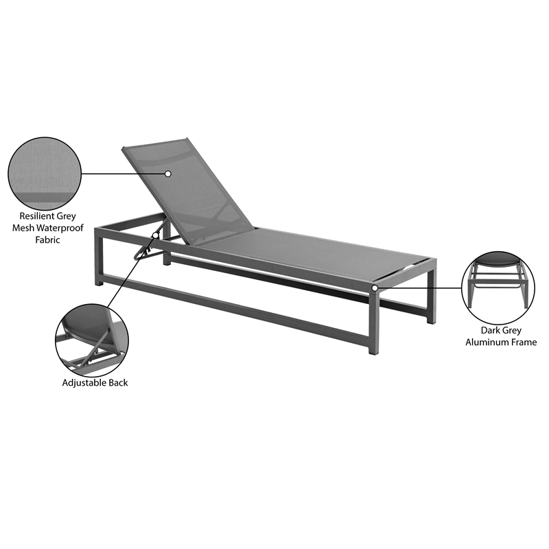Meridian Furniture Maldives Cream Water Resisting Patio Adjustable Chaise