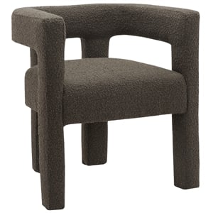 meridian furniture athena brown boucle fabric accent/dining chair