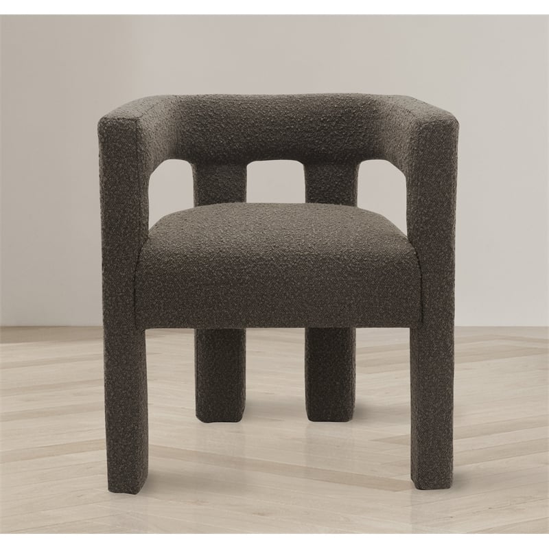 Meridian Furniture Athena Brown Boucle Fabric Accent/Dining Chair