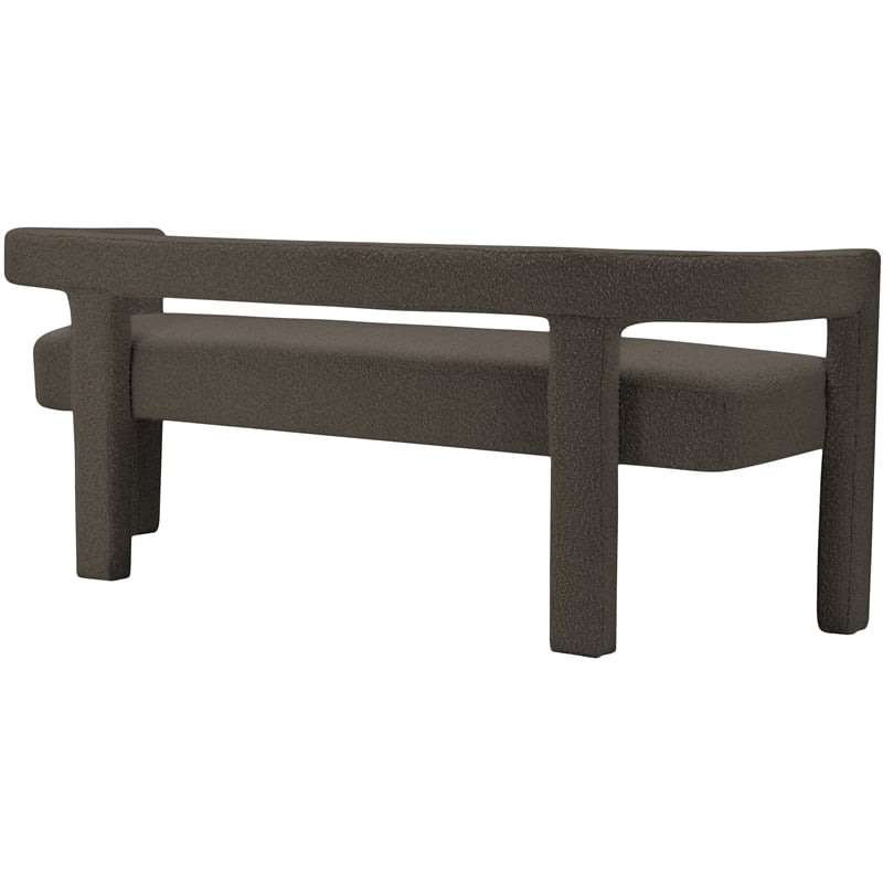 Meridian Furniture Athena Brown Boucle Fabric Bench