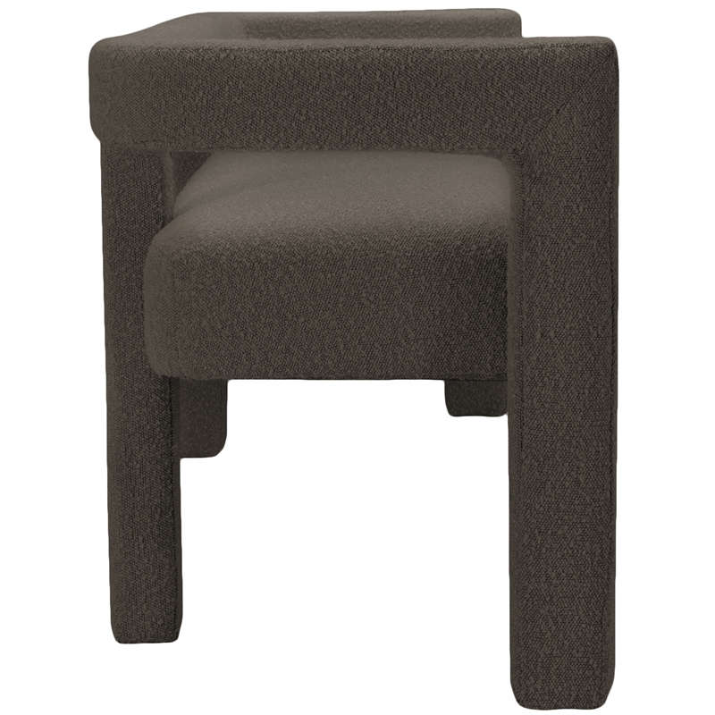 Meridian Furniture Athena Brown Boucle Fabric Bench