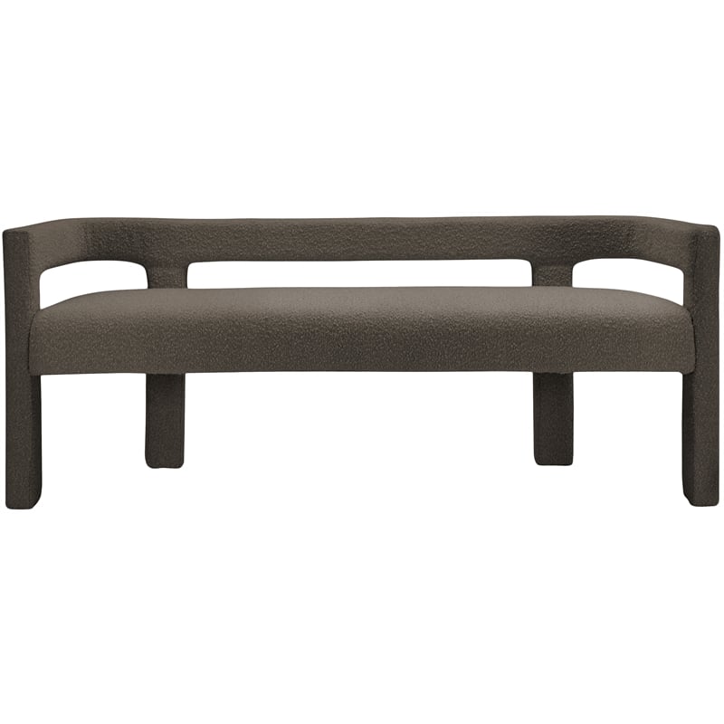 Meridian Furniture Athena Brown Boucle Fabric Bench