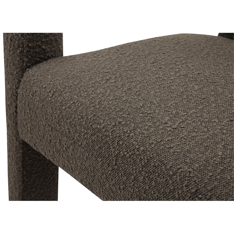 Meridian Furniture Athena Brown Boucle Fabric Bench