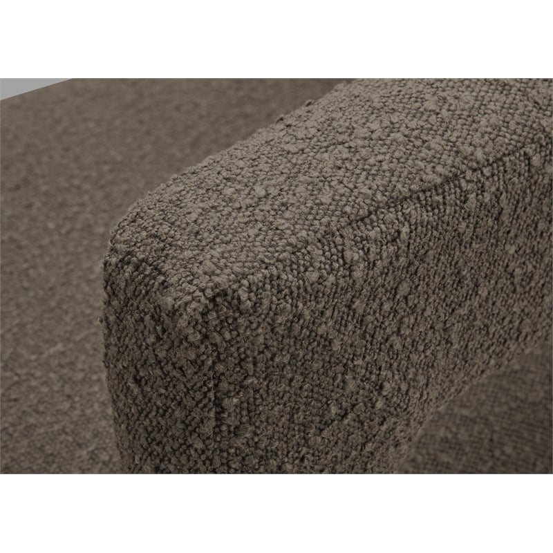Meridian Furniture Athena Brown Boucle Fabric Bench