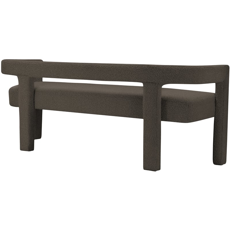 Meridian Furniture Athena Brown Boucle Fabric Bench