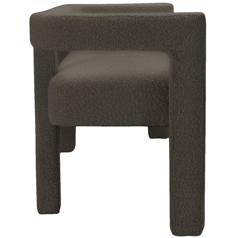 Meridian Furniture Athena Brown Boucle Fabric Bench