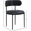 Meridian Furniture Beacon Black Vegan Leather and Boucle Dining Chair (Set of 2)