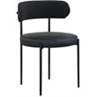 Meridian Furniture Beacon Black Vegan Leather and Boucle Dining Chair (Set of 2)