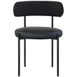 Meridian Furniture Beacon Black Vegan Leather and Boucle Dining Chair (Set of 2)