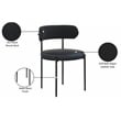 Meridian Furniture Beacon Black Vegan Leather and Boucle Dining Chair (Set of 2)