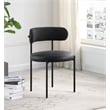 Meridian Furniture Beacon Black Vegan Leather and Boucle Dining Chair (Set of 2)