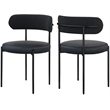 Meridian Furniture Beacon Black Vegan Leather and Boucle Dining Chair (Set of 2)