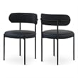 Meridian Furniture Beacon Black Vegan Leather and Boucle Dining Chair (Set of 2)