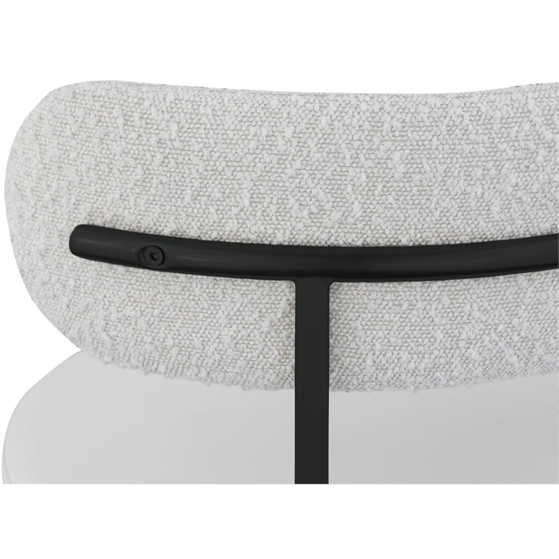Meridian Furniture Beacon Cream Vegan Leather and Boucle Dining Chair (Set of 2)