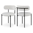 Meridian Furniture Beacon Cream Vegan Leather and Boucle Dining Chair (Set of 2)