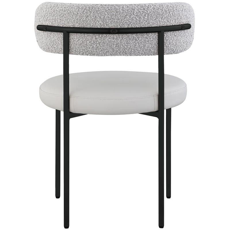 Meridian Furniture Beacon Taupe Vegan Leather and Boucle Dining Chair (Set of 2)