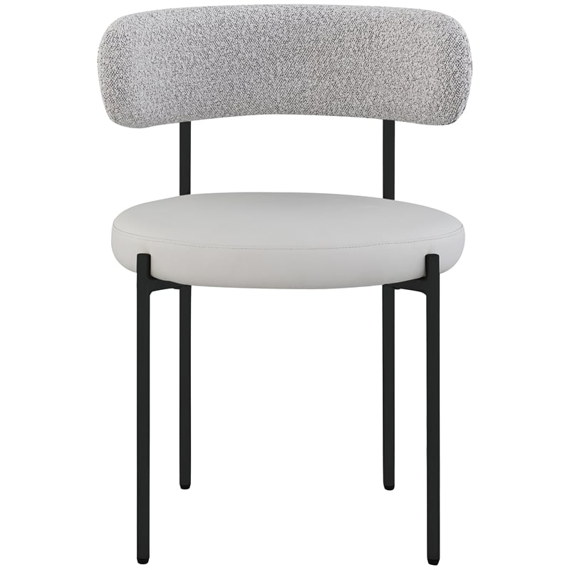 Meridian Furniture Beacon Taupe Vegan Leather and Boucle Dining Chair (Set of 2)