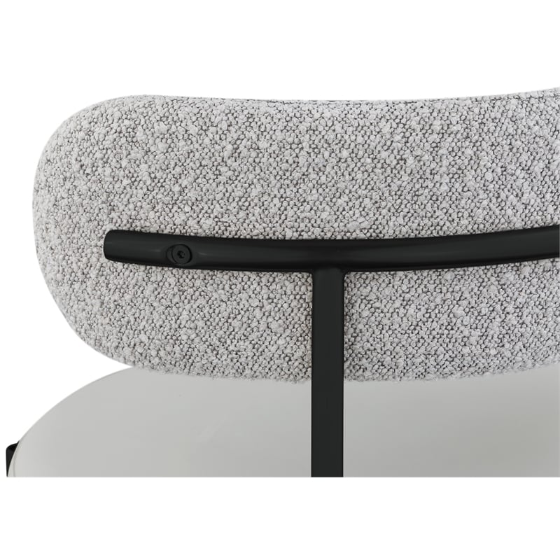 Meridian Furniture Beacon Taupe Vegan Leather and Boucle Dining Chair (Set of 2)