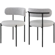 Meridian Furniture Beacon Taupe Vegan Leather and Boucle Dining Chair (Set of 2)