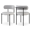 Meridian Furniture Beacon Taupe Vegan Leather and Boucle Dining Chair (Set of 2)