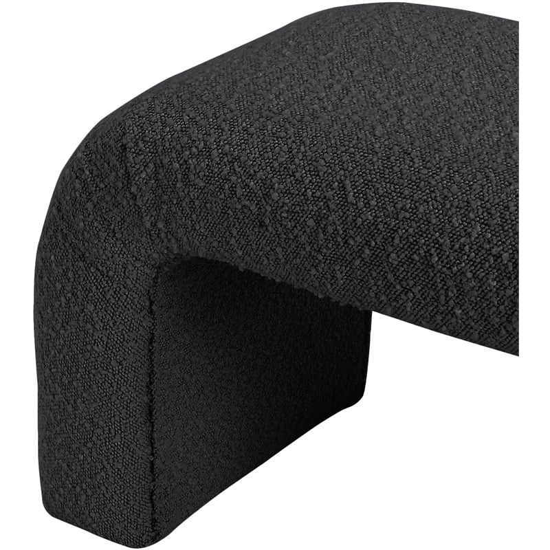Meridian Furniture Niagara Black Boucle Fabric Bench
