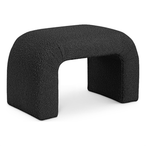 Meridian Furniture Niagara Black Boucle Fabric Bench