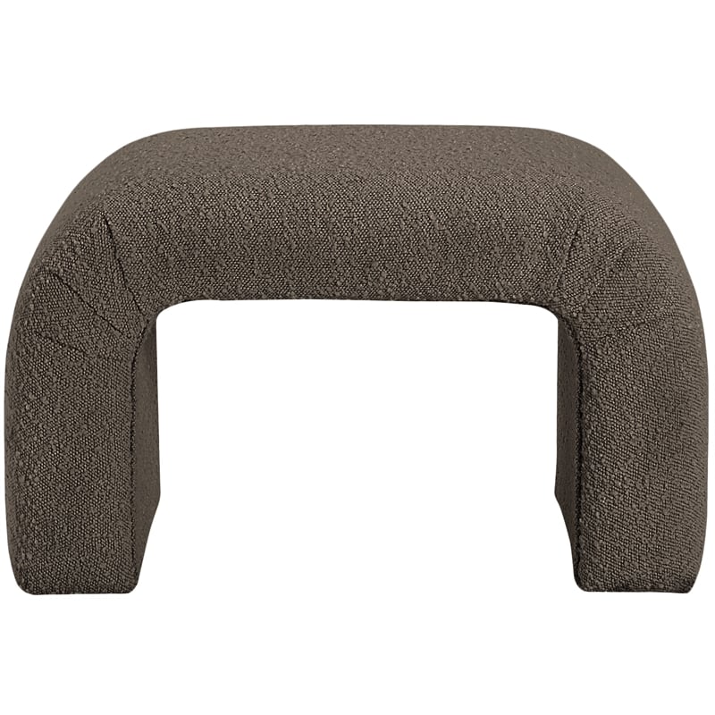 Meridian Furniture Niagara Brown Boucle Fabric Bench