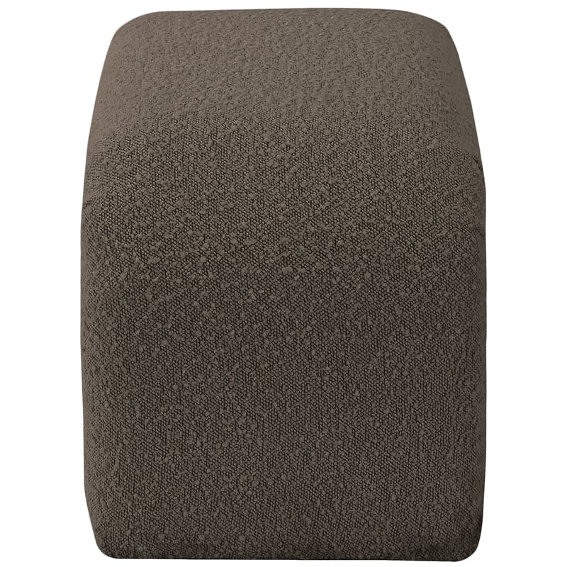 Meridian Furniture Niagara Brown Boucle Fabric Bench