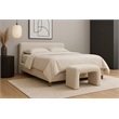 Meridian Furniture Niagara Cream Boucle Fabric Bench