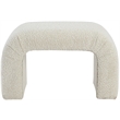 Meridian Furniture Niagara Cream Boucle Fabric Bench