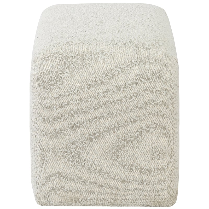 Meridian Furniture Niagara Cream Boucle Fabric Bench