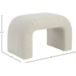 Meridian Furniture Niagara Cream Boucle Fabric Bench