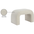 Meridian Furniture Niagara Cream Boucle Fabric Bench