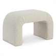 Meridian Furniture Niagara Cream Boucle Fabric Bench