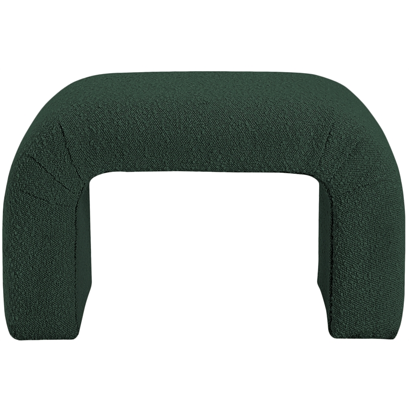 Meridian Furniture Niagara Green Boucle Fabric Bench