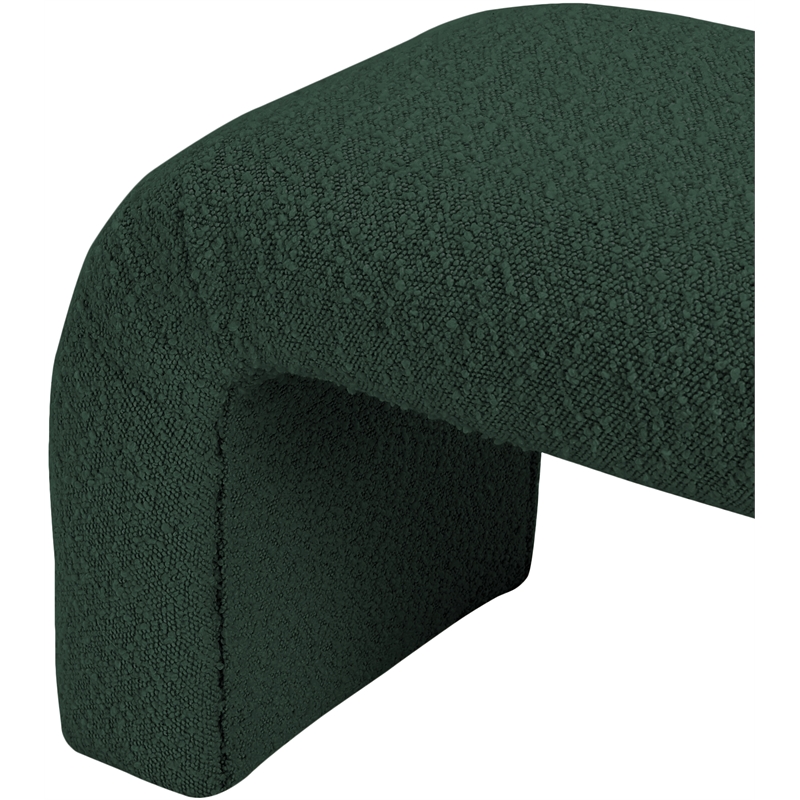 Meridian Furniture Niagara Green Boucle Fabric Bench