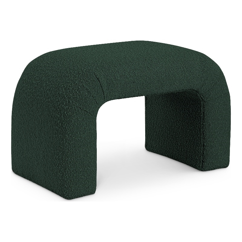 Meridian Furniture Niagara Green Boucle Fabric Bench