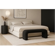 Meridian Furniture Niagara Black Boucle Fabric Bench