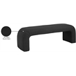 Meridian Furniture Niagara Black Boucle Fabric Bench