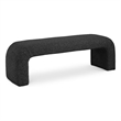 Meridian Furniture Niagara Black Boucle Fabric Bench
