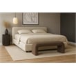 Meridian Furniture Niagara Brown Boucle Fabric Bench