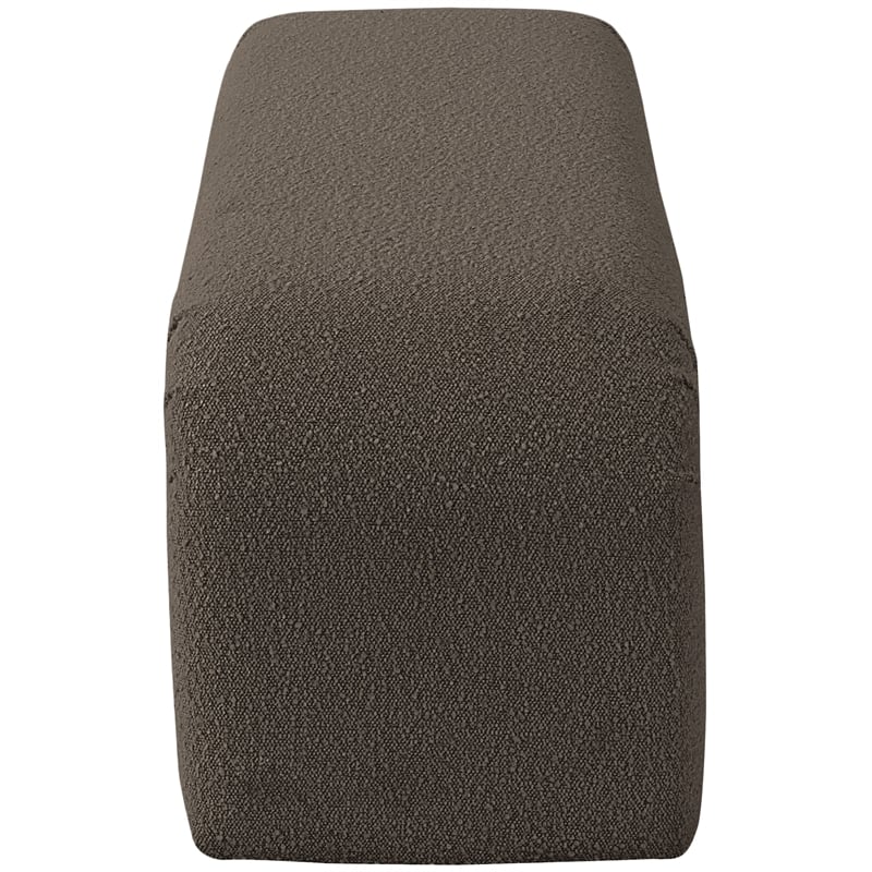 Meridian Furniture Niagara Brown Boucle Fabric Bench