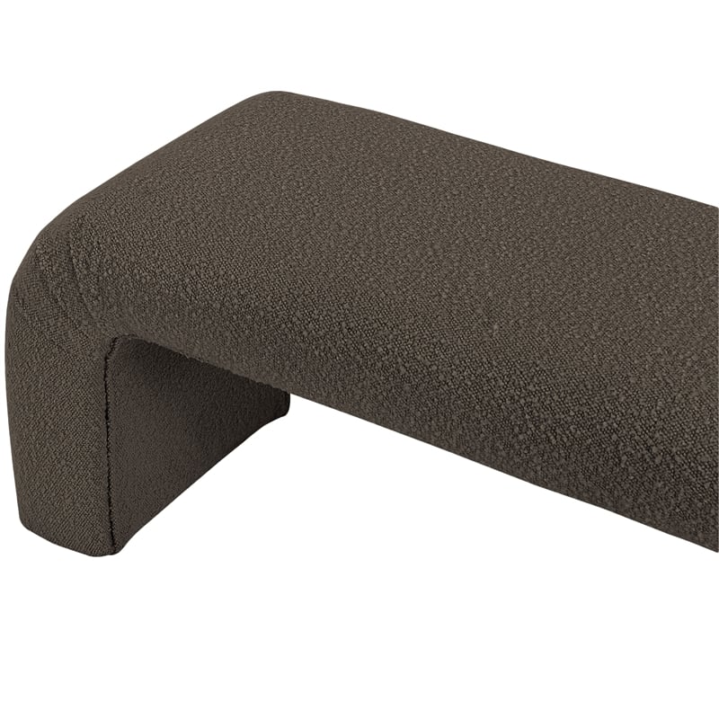 Meridian Furniture Niagara Brown Boucle Fabric Bench