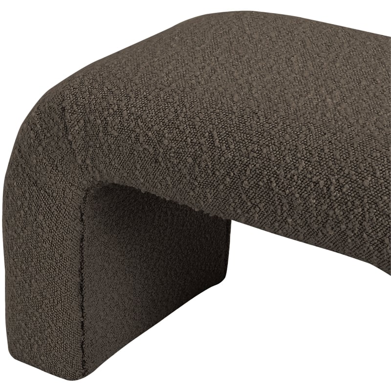 Meridian Furniture Niagara Brown Boucle Fabric Bench