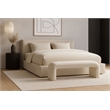 Meridian Furniture Niagara Cream Boucle Fabric Bench