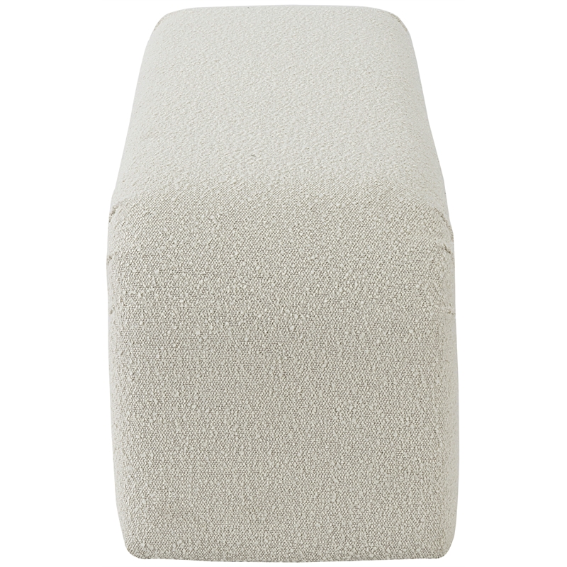 Meridian Furniture Niagara Cream Boucle Fabric Bench