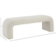 Meridian Furniture Niagara Cream Boucle Fabric Bench