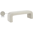 Meridian Furniture Niagara Cream Boucle Fabric Bench