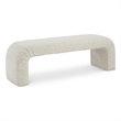 Meridian Furniture Niagara Cream Boucle Fabric Bench